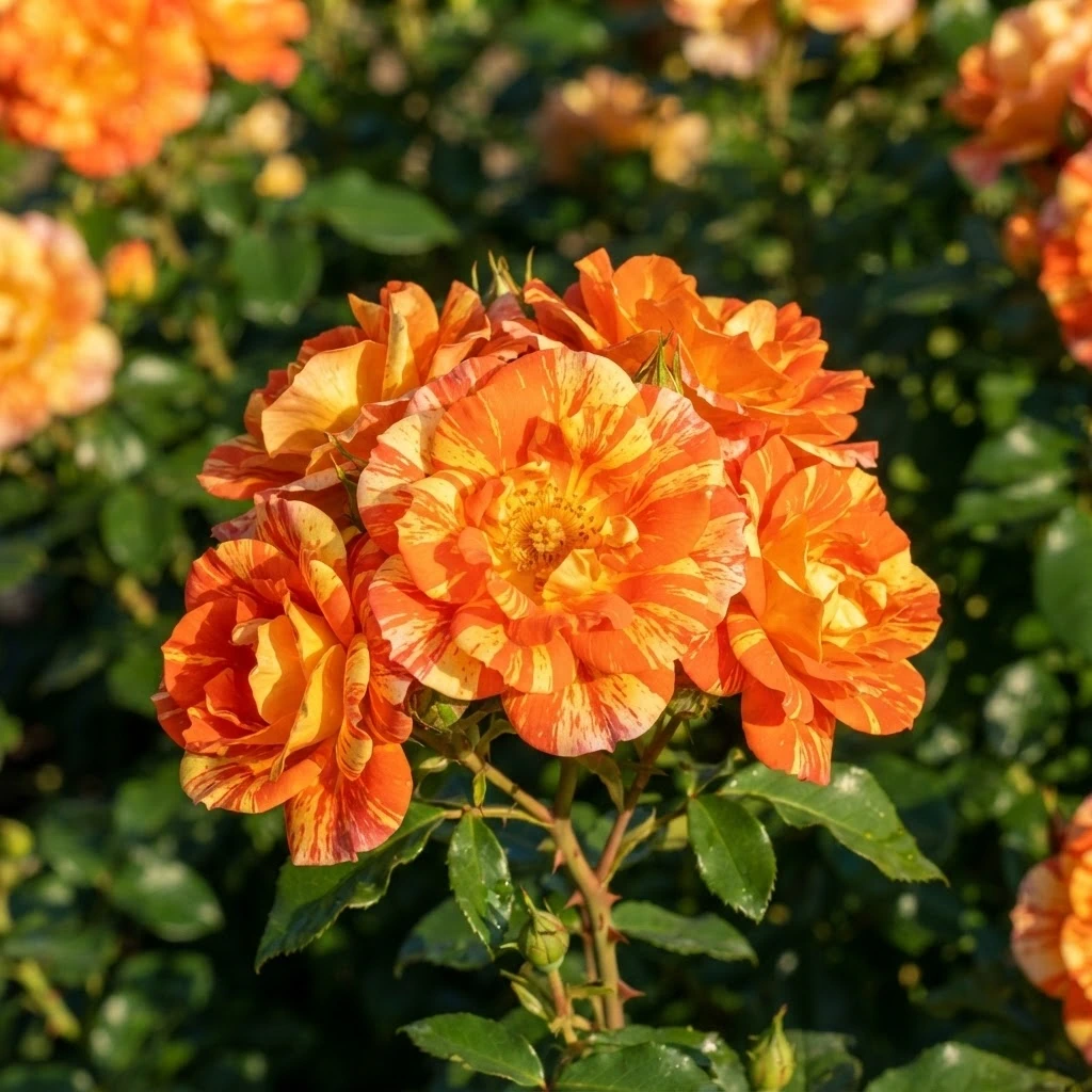 Роза флорибунда Оранжес энд Лемонс Oranges and Lemons